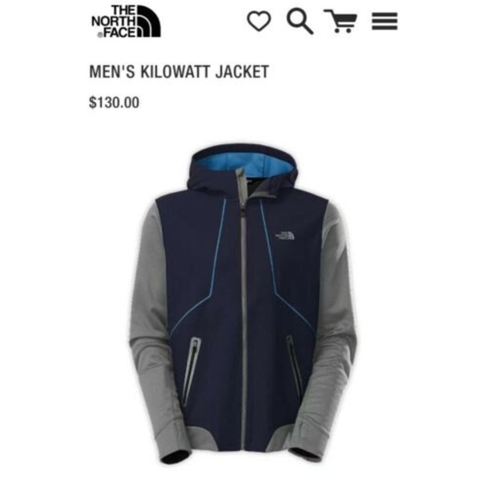 The North Face Kilowatt Men's Navy Blue and Gray Outdoor Jacket Size Medium